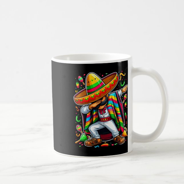 Dabbing Mexican Poncho Cinco De Mayo  Coffee Mug (Right)