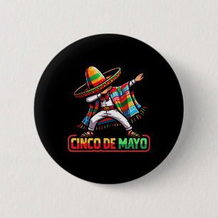 Dabbing Mexican Poncho Cinco De Mayo Fiesta 1 6 Cm Round Badge