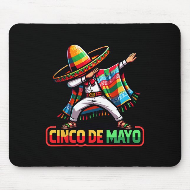 Dabbing Mexican Poncho Cinco De Mayo Fiesta 1  Mouse Mat (Front)