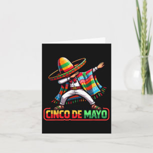 Dabbing Mexican Poncho Cinco De Mayo Fiesta 2 Card
