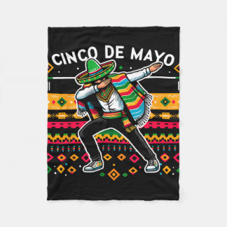 Dabbing Mexican Poncho Cinco De Mayo Fiesta 4  Fleece Blanket