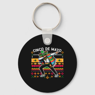 Dabbing Mexican Poncho Cinco De Mayo Fiesta 4 Key Ring