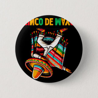 Dabbing Mexican Poncho Cinco De Mayo Fiesta 5  6 Cm Round Badge