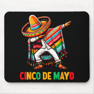 Dabbing Mexican Poncho Cinco De Mayo Fiesta 5  Mouse Mat