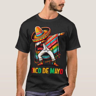 Dabbing Mexican Poncho Cinco De Mayo Fiesta 5  T-Shirt