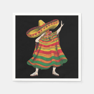 Dabbing Mexican Poncho Cinco De Mayo Fiesta Party Napkin