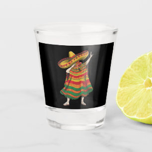 Dabbing Mexican Poncho Cinco De Mayo Fiesta Party Shot Glass