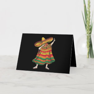Dabbing Mexican Poncho Cinco De Mayo Fiesta Party Thank You Card