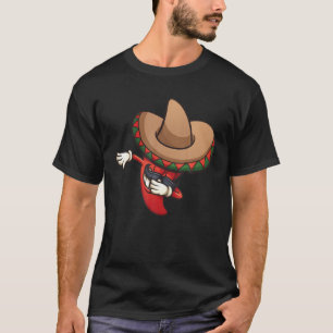 Dabbing Mexican Poncho Cinco De Mayo Funny Fiesta T-Shirt