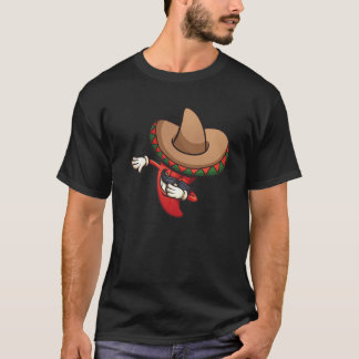 Dabbing Mexican Poncho Cinco De Mayo Funny Fiesta T-Shirt