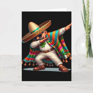 Dabbing Mexican Poncho Cinco De Mayo Men Boys Somb Card