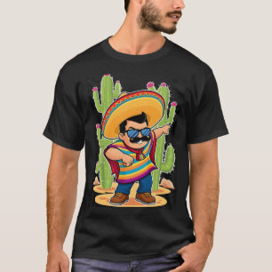 Dabbing Mexican Poncho Cinco de Mayo Men Sombrero T-Shirt
