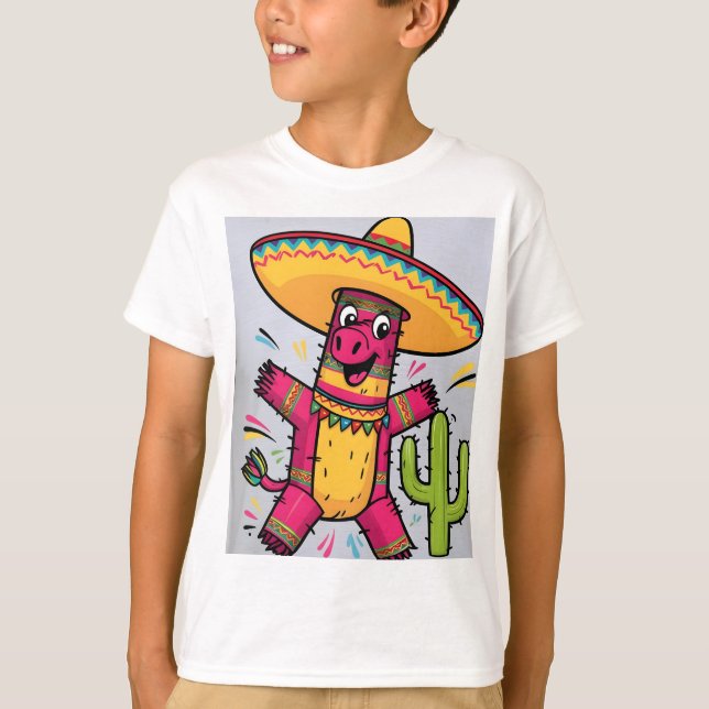 Dabbing Mexican Poncho Cinco de Mayo T-Shirt (Front)