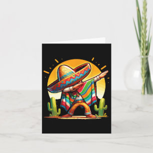 Dabbing Mexican Poncho Sombrero Dab Dance Cinco De Card