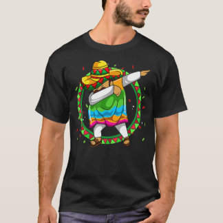 Dabbing Mexican Poncho Sombrero Funny Cinco De May T-Shirt