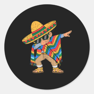 Dabbing Mexican Sombrero Dab Cinco De Mayo Boy Tod Classic Round Sticker