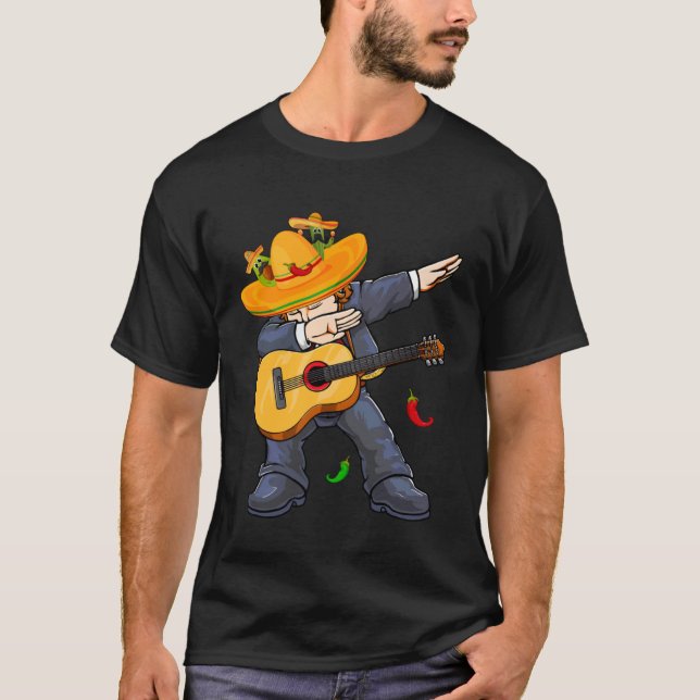 Dabbing Mexico Mariachi & Guitar Cinco De Mayo Boy T-Shirt (Front)