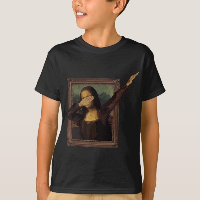 Dabbing Mona Lisa, Painting, La Gioconda T-Shirt (Front)