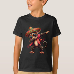 Dabbing Monkey Sombrero Poncho Cinco De Mayo Mexic T-Shirt