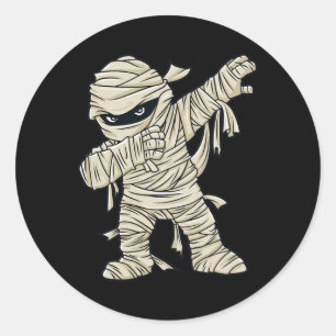 Dabbing Mummy Halloween Boys Girls Kids Fun Dab Classic Round Sticker