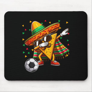 Dabbing Nacho Sungles Playing Soccer Cinco De Mayo Mouse Mat