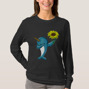 Dabbing Narwhal Unicorn Sunflower Autism Awareness T-Shirt