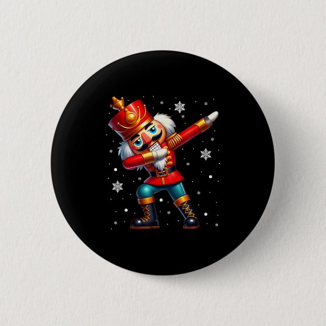 Dabbing Nutcracker Christmas Costume Matching Fami 6 Cm Round Badge (Front)