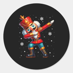 Dabbing Nutcracker Christmas Costume Matching Fami Classic Round Sticker