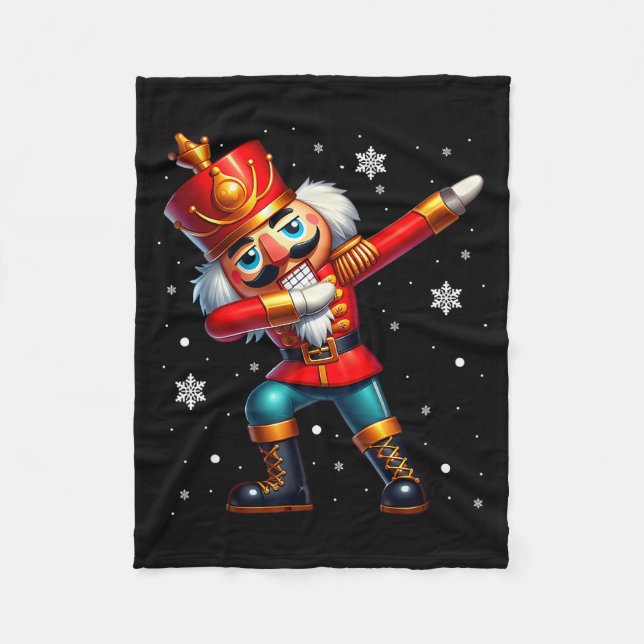 Dabbing Nutcracker Christmas Costume Matching Fami Fleece Blanket (Front)