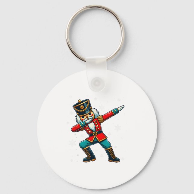 Dabbing Nutcracker Christmas Costume Matching Fami Key Ring (Front)