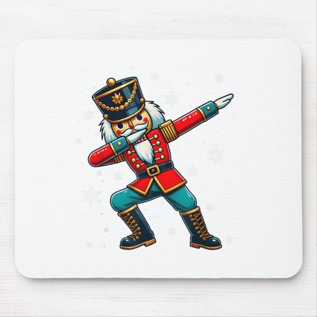 Dabbing Nutcracker Christmas Costume Matching Fami Mouse Mat (Front)