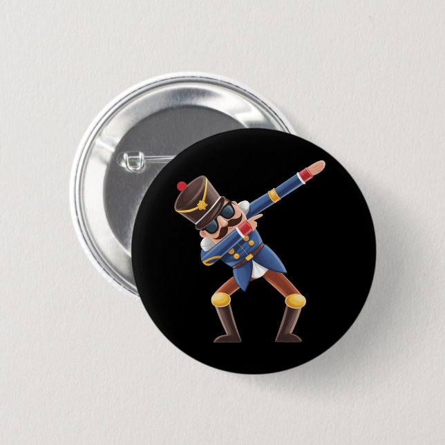 Dabbing Nutcracker Christmas Holiday 6 Cm Round Badge (Front & Back)