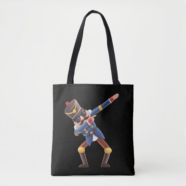Dabbing Nutcracker Christmas Holiday Tote Bag (Front)