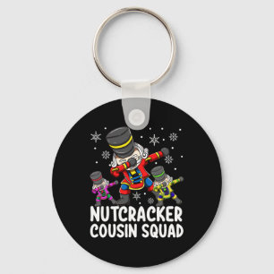 Dabbing Nutcracker Cousin Squad Funny Matching Chr Key Ring