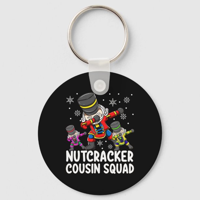 Dabbing Nutcracker Cousin Squad Funny Matching Chr Key Ring (Front)