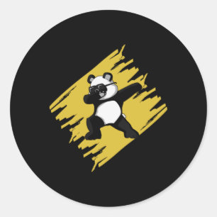 Dabbing Panda Bear Cute Animal Funny Love Gift Classic Round Sticker