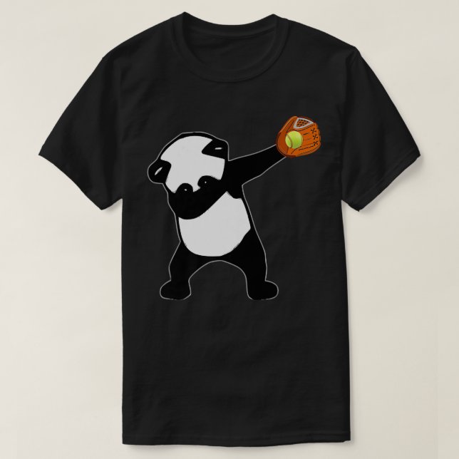 Dabbing Panda Bear Softball Baseball Glove Sport P T-Shirt (Design Front)