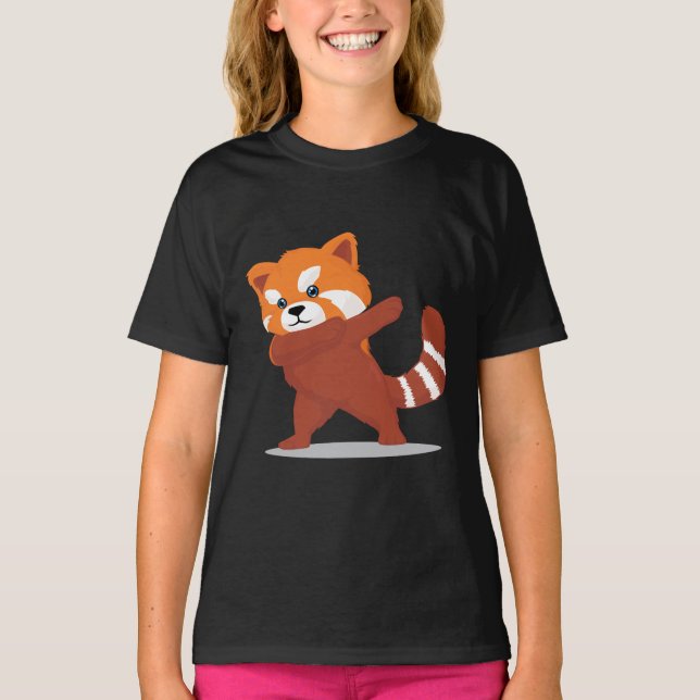 Dabbing Panda - Cute Kawaii Dabbing Red Panda Gift T-Shirt (Front)