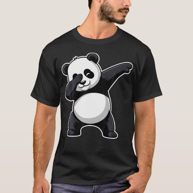Dabbing Panda Funny Dab Dance Cute Panda Bear T-Shirt (Front)