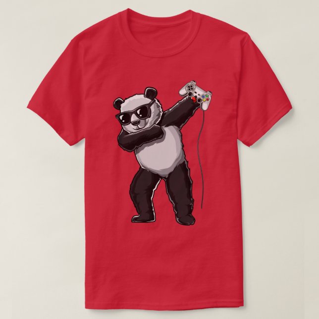 Dabbing panda gamer funny video gaming game lover  T-Shirt (Design Front)