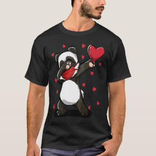 Dabbing Panda Wears Face Mask Gifts for Valentine' T-Shirt