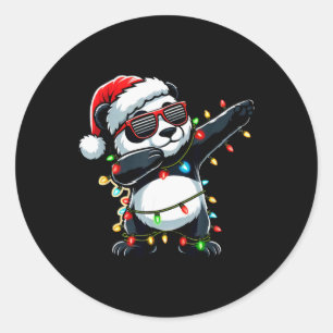 Dabbing Panda Xmas For Kids Boys Girl Panda Lover  Classic Round Sticker