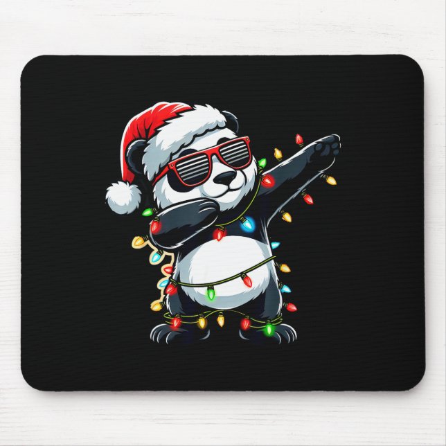 Dabbing Panda Xmas For Kids Boys Girl Panda Lover  Mouse Mat (Front)