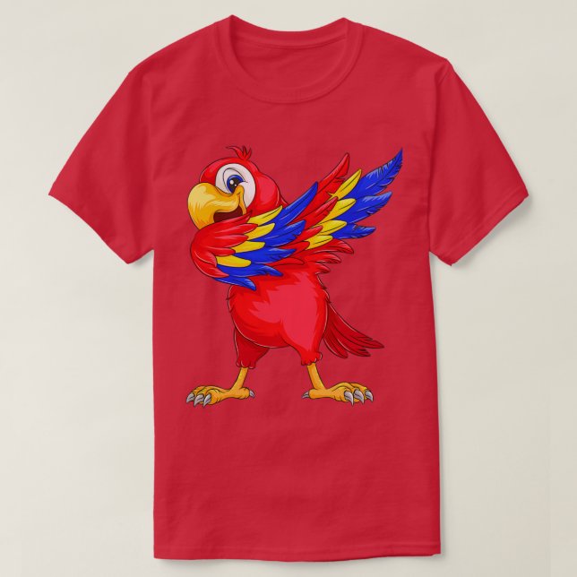 Dabbing Parrot Art Funny Talking Macaw Dab Dance G T-Shirt (Design Front)