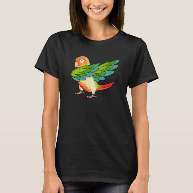 Dabbing Parrot I  Green Cheek Pineapple Conure T-Shirt (Front)