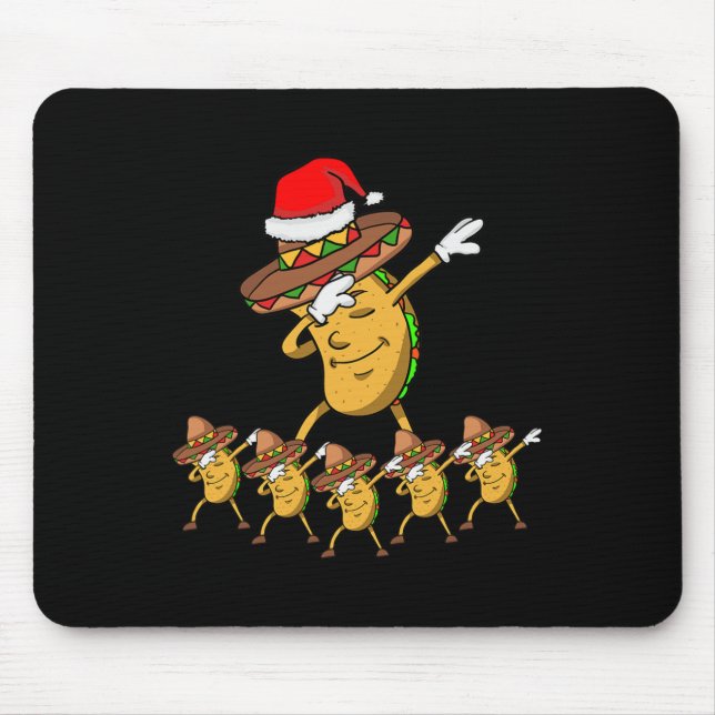 Dabbing Party Christmas Taco Funny Dab Gift  Mouse Mat (Front)