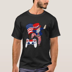 Dabbing Patriotic Gamer 4th Of July Video-Game Con T-Shirt