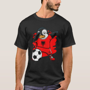Dabbing Penguin Albania Soccer Fans Jersey Footbal T-Shirt