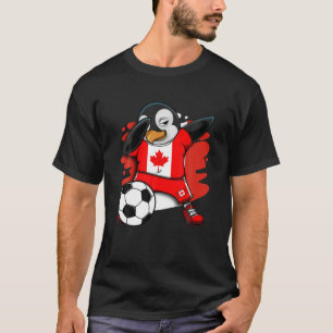 Dabbing Penguin Canada Soccer Fans Jersey Football T-Shirt