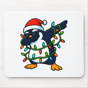 Dabbing Penguin Christmas Girls Xmas Lights Boys C Mouse Mat